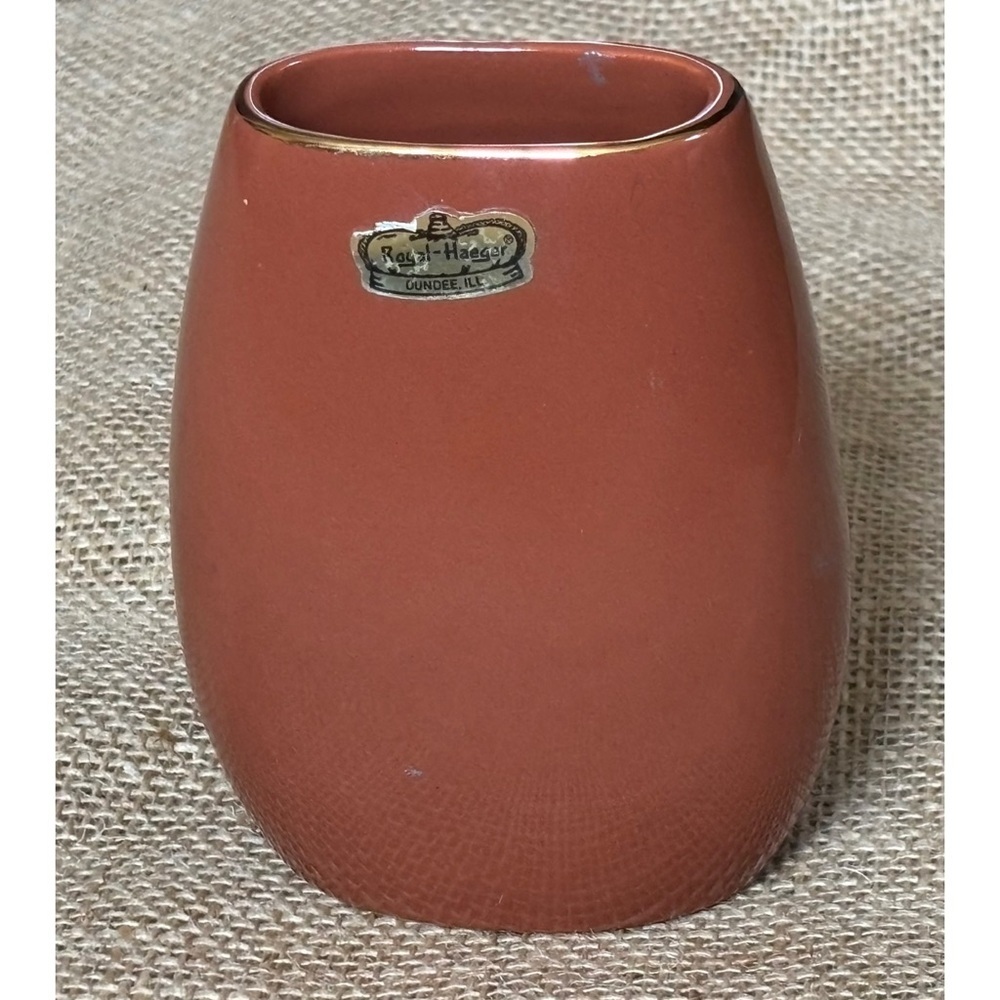 Vintage Royal Haeger Terracotta Orange Pottery Vase Small Minimalist Goblin Core